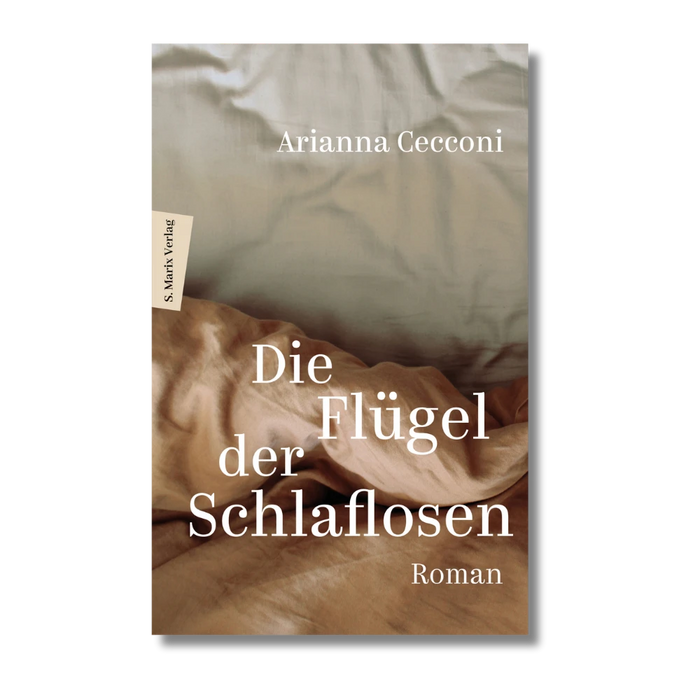 Buchcover von „Die Flügel der Schlaflosen“ von Arianna Cecconi – ein poetischer Roman über Schlaflosigkeit, Sehnsucht und die geheimnisvolle Welt der Träume.